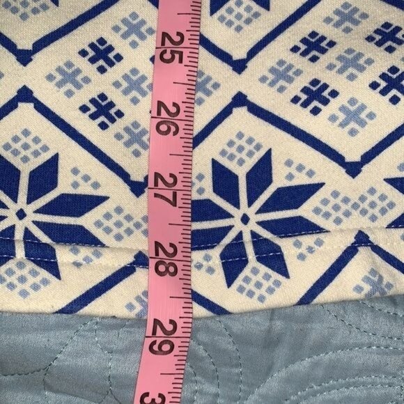 Laura Scott Womens Snowflake Pattern Quarter-Zip Fleece Pullover Sweater Blue & - Picture 9 of 9